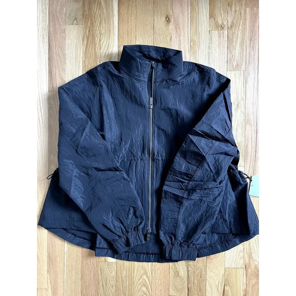 Lululemon Black Crinkle Nylon Cinchable Jacket Ruched Outdoor Drama NEW (size S) - Picture 3 of 14